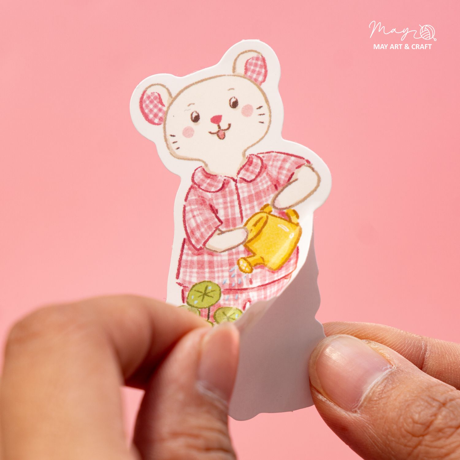 Bộ sticker 10 hình thú bông vải Tiệm Tạp Hóa Nhà May