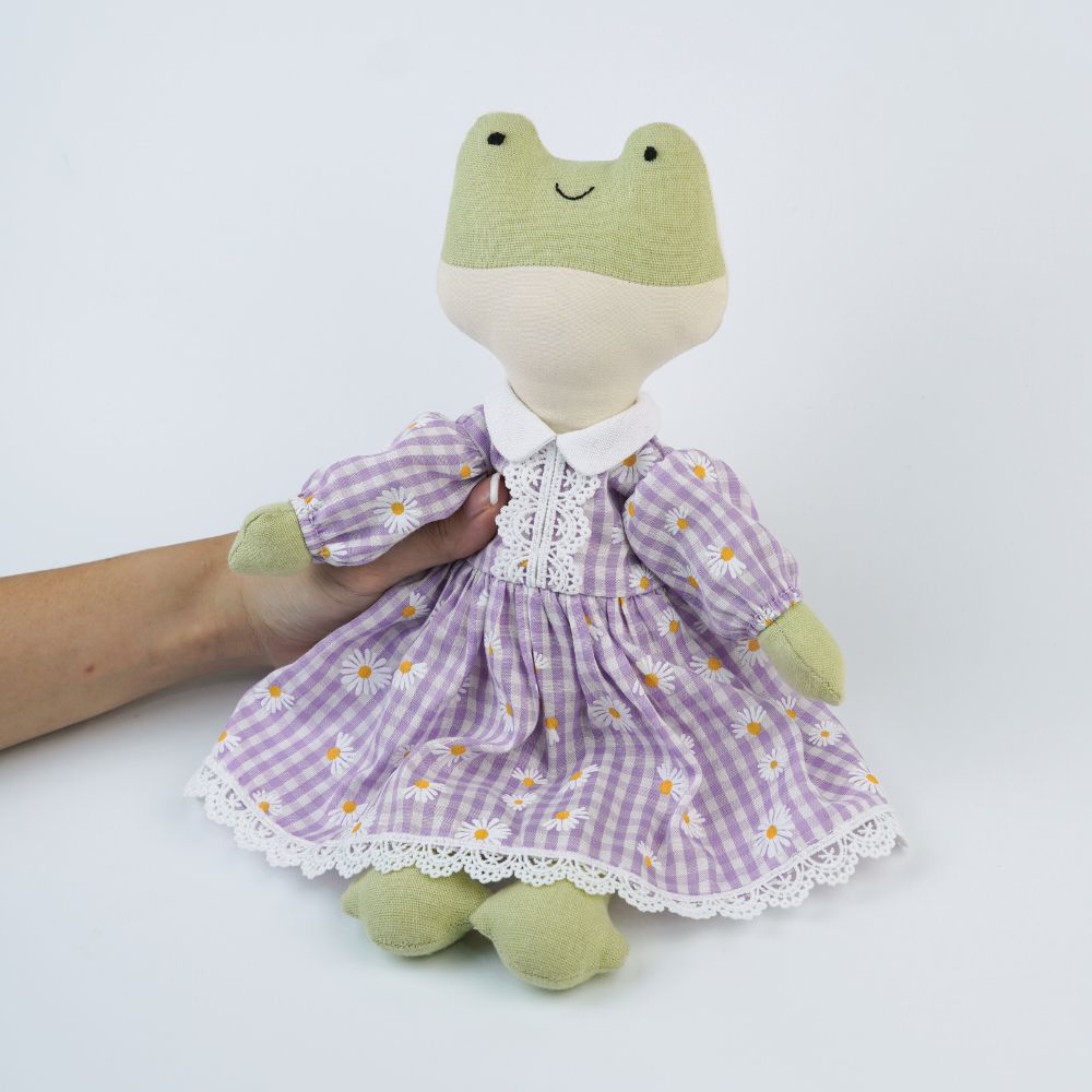 Váy xòe cổ sen phối ren cho thú bông (nhiều màu sắc hoạ tiết)