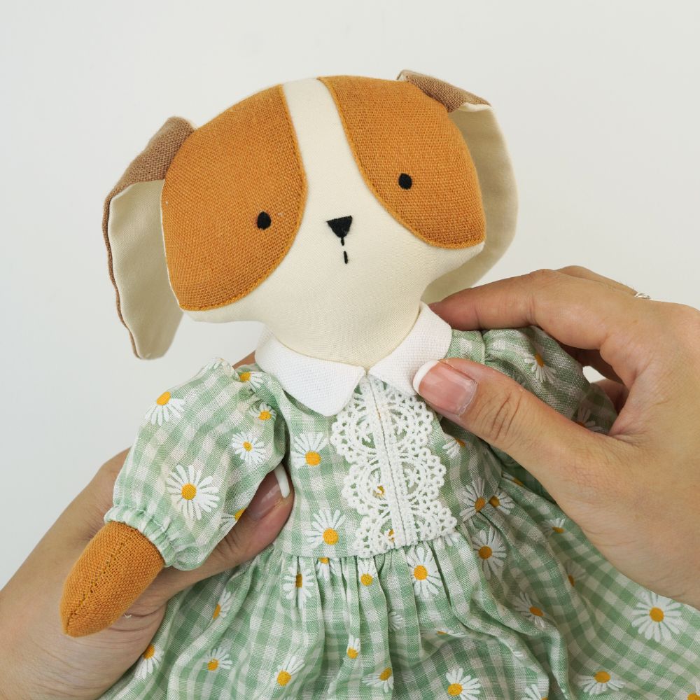 Váy xòe cổ sen phối ren cho thú bông (nhiều màu sắc hoạ tiết)