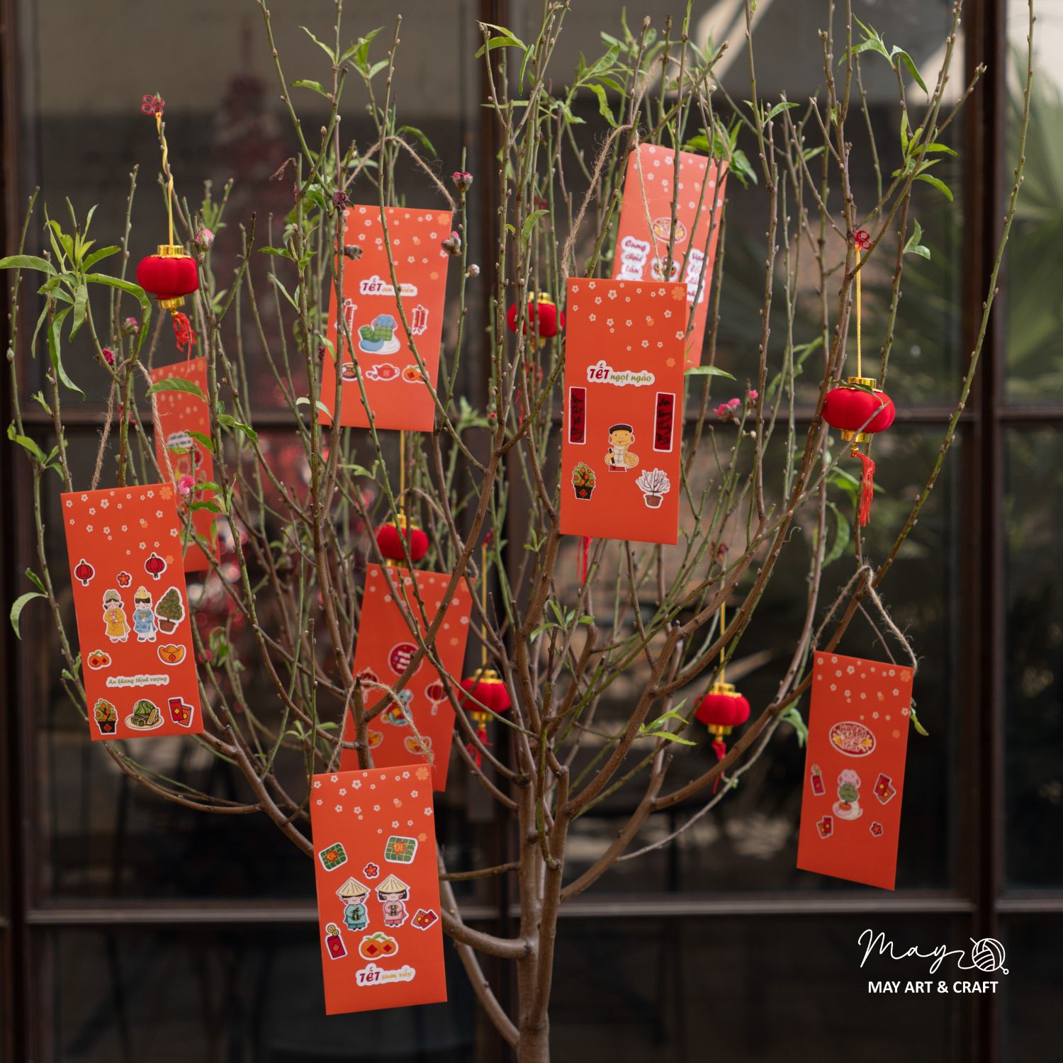 Set trang trí lì xì Tết (20 phôi lì xì + hơn 150 hình sticker)