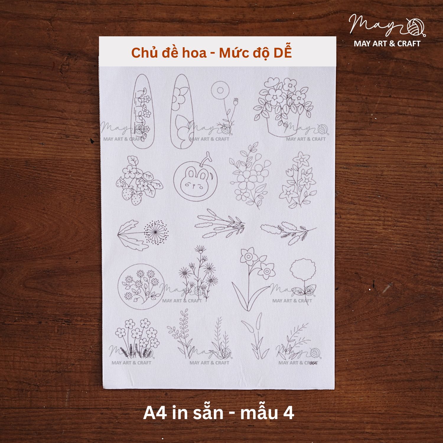 Mếch tan dính in sẵn mẫu thêu tiện lợi