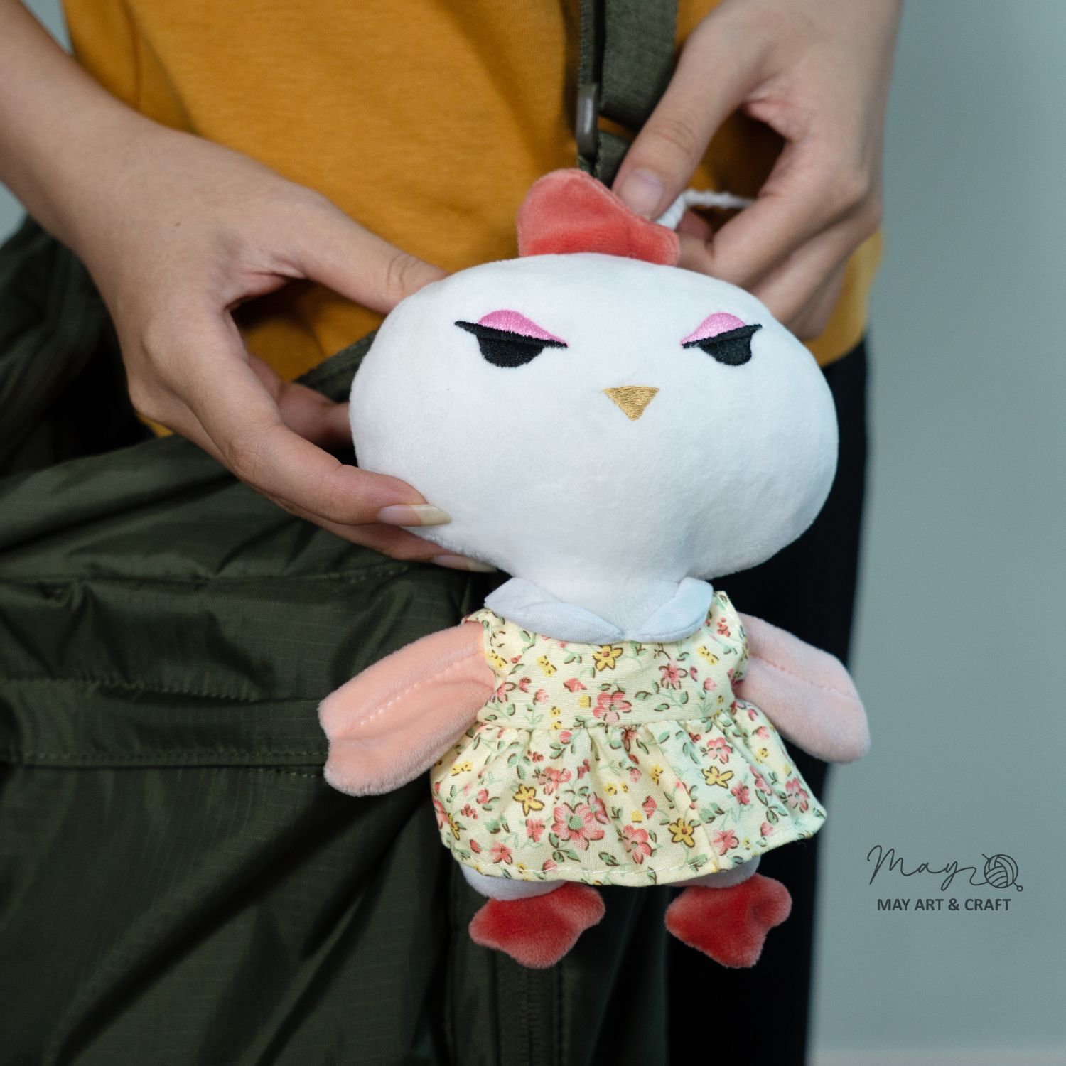 Váy liền cổ sen sát nách cho búp bê/gấu bông 15 -16 cm (Nhập khẩu)