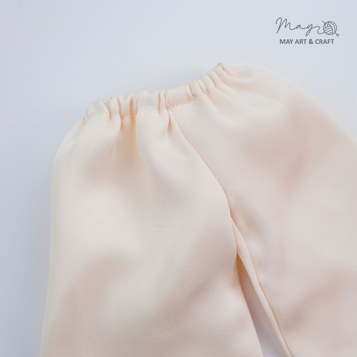 Set Búp bê trang phục phong cách áo ngũ thân vải gấm hồng nhạt và mấn