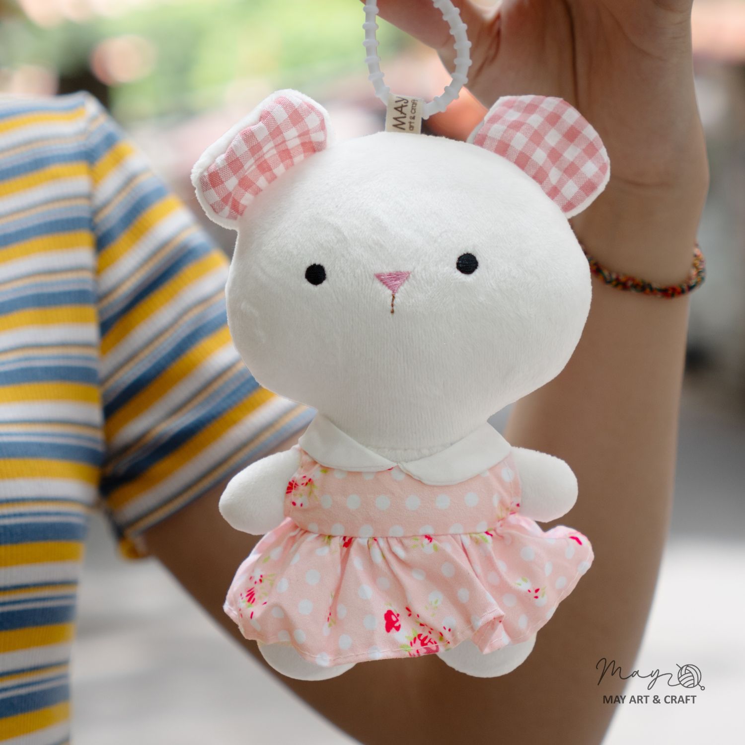 Váy liền cổ sen sát nách cho búp bê/gấu bông 15 -16 cm (Nhập khẩu)