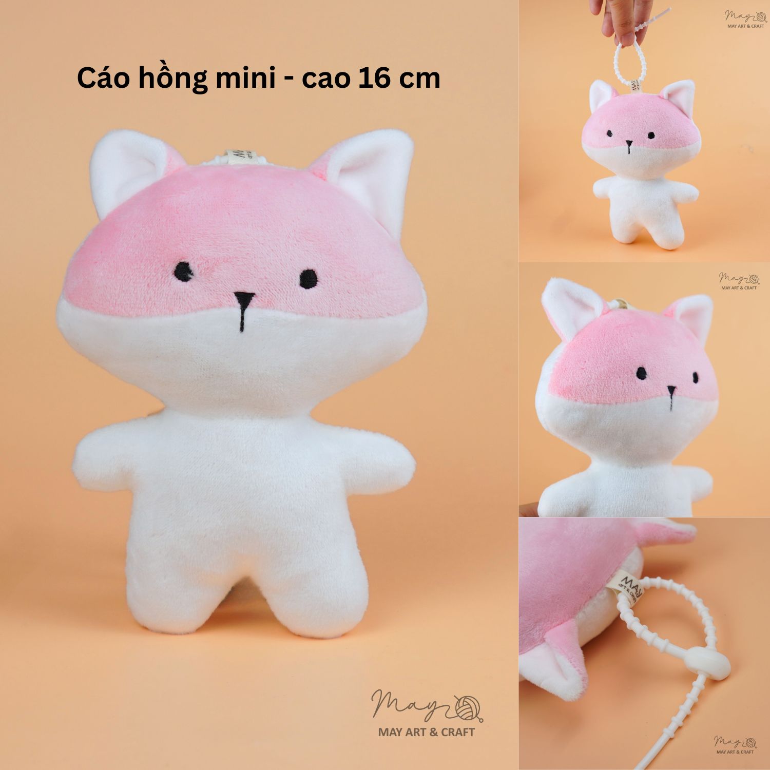 Phôi thú bông mini kèm móc silicon (Không kèm trang phục)