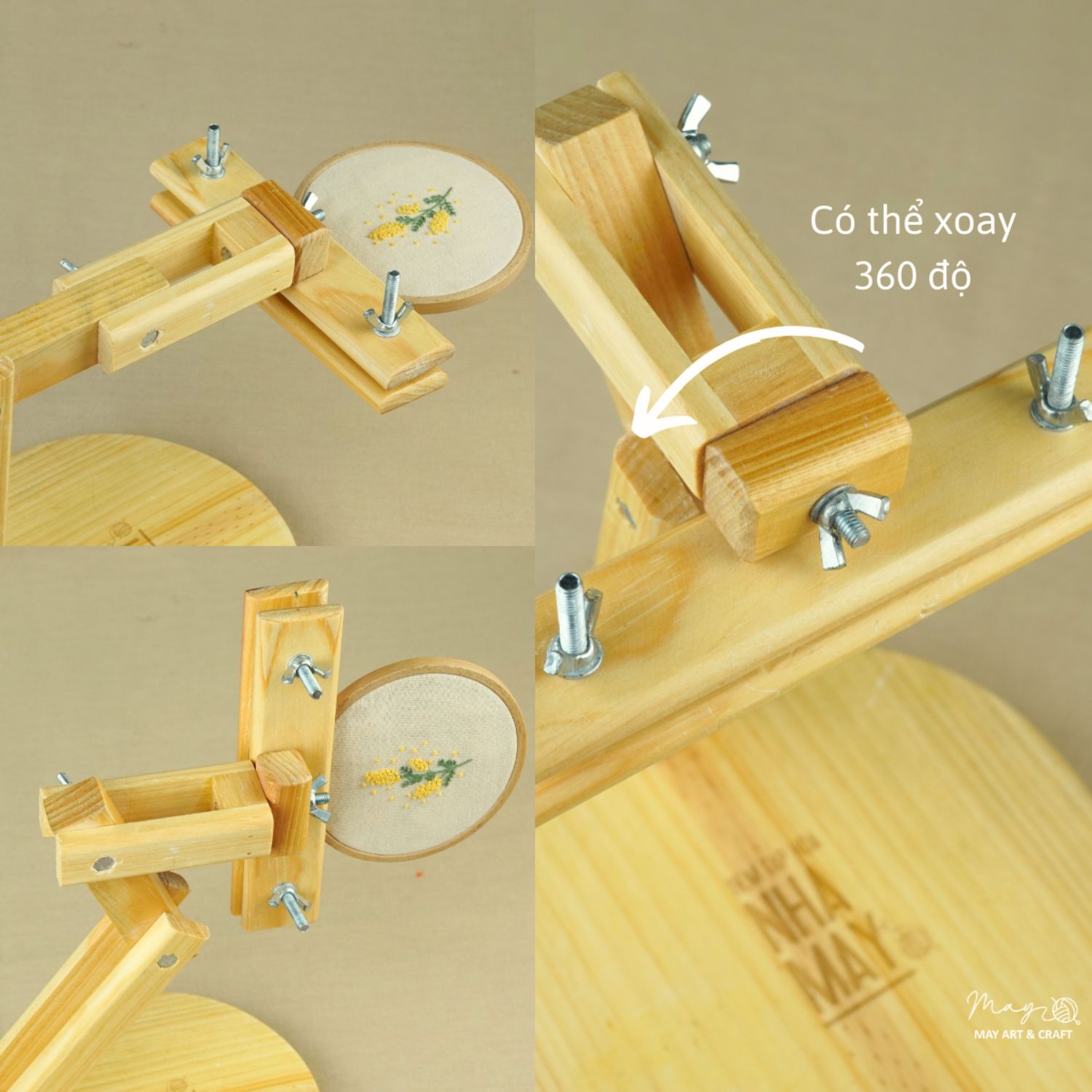 Đế kẹp khung xoay 360°