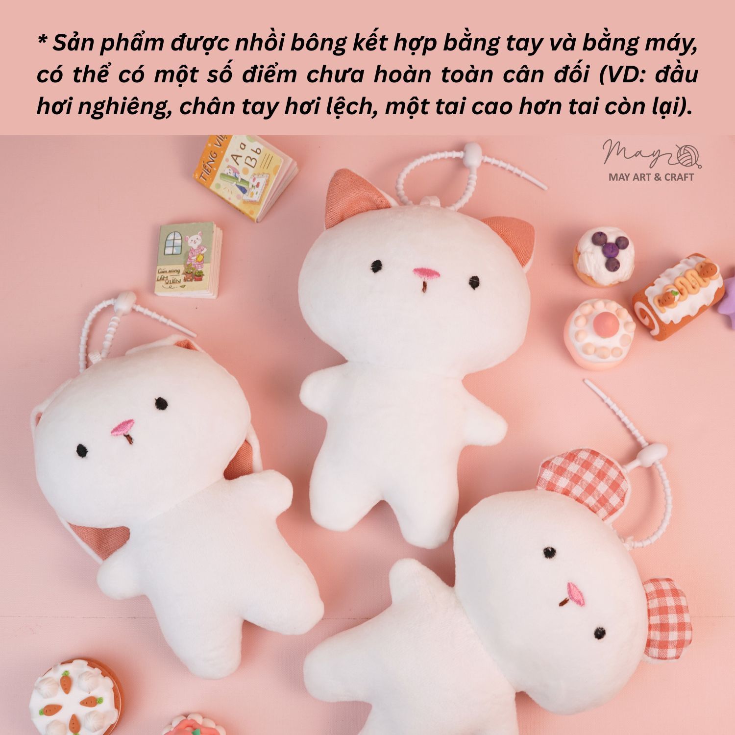 Thú bông mini kèm trang phục và móc treo silicon