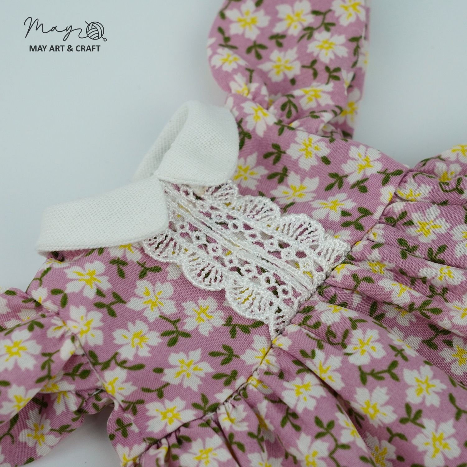 Váy xòe cổ sen phối ren cho thú bông (nhiều màu sắc hoạ tiết)