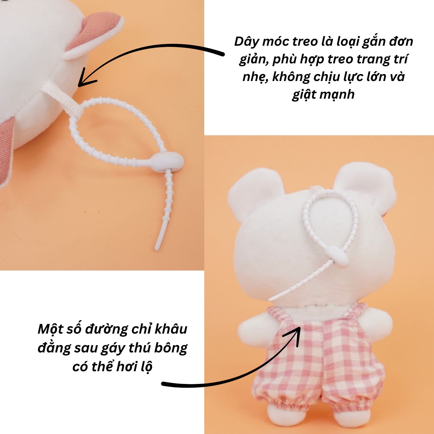 Thú bông mini kèm trang phục và móc treo silicon