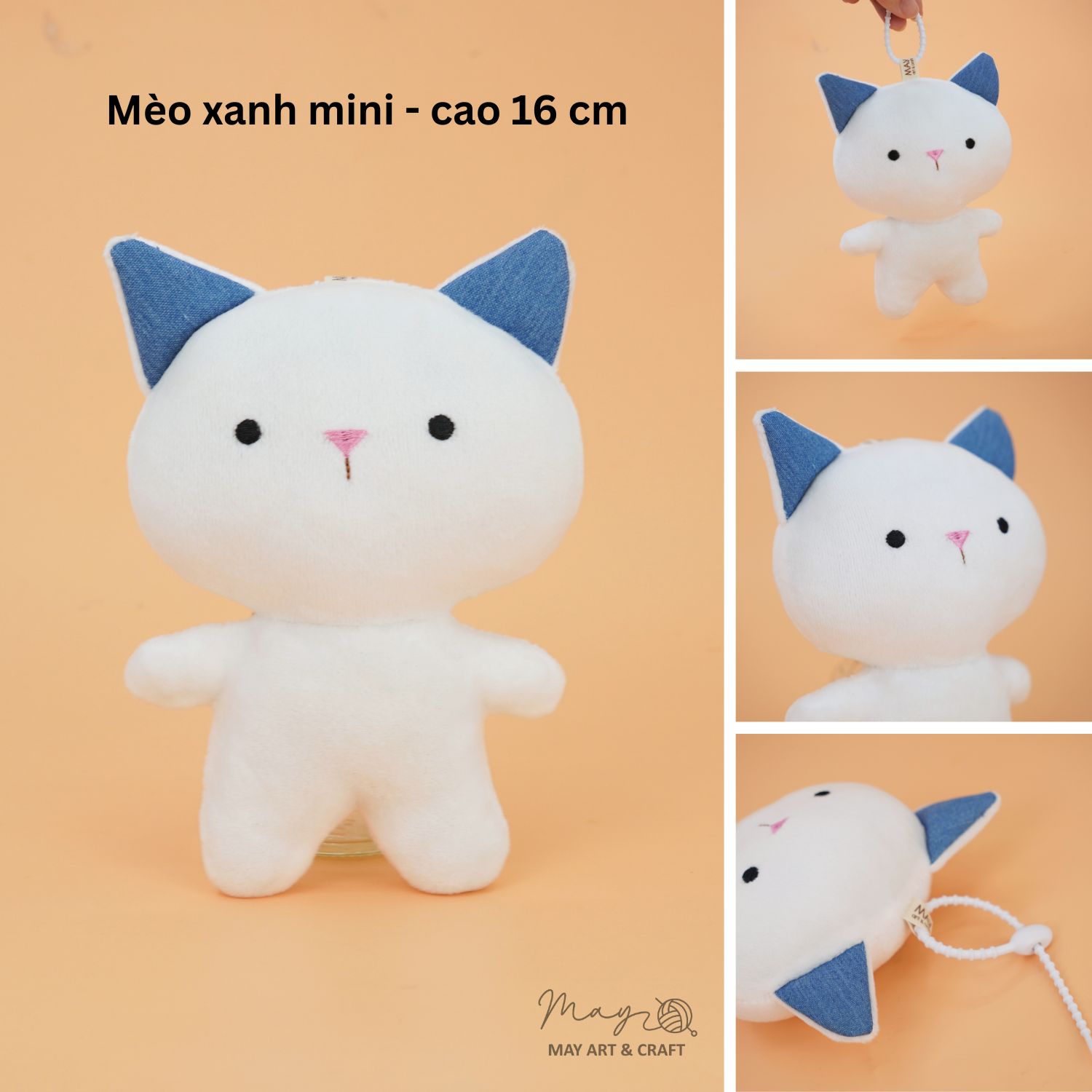 Phôi thú bông mini kèm móc silicon (Không kèm trang phục)