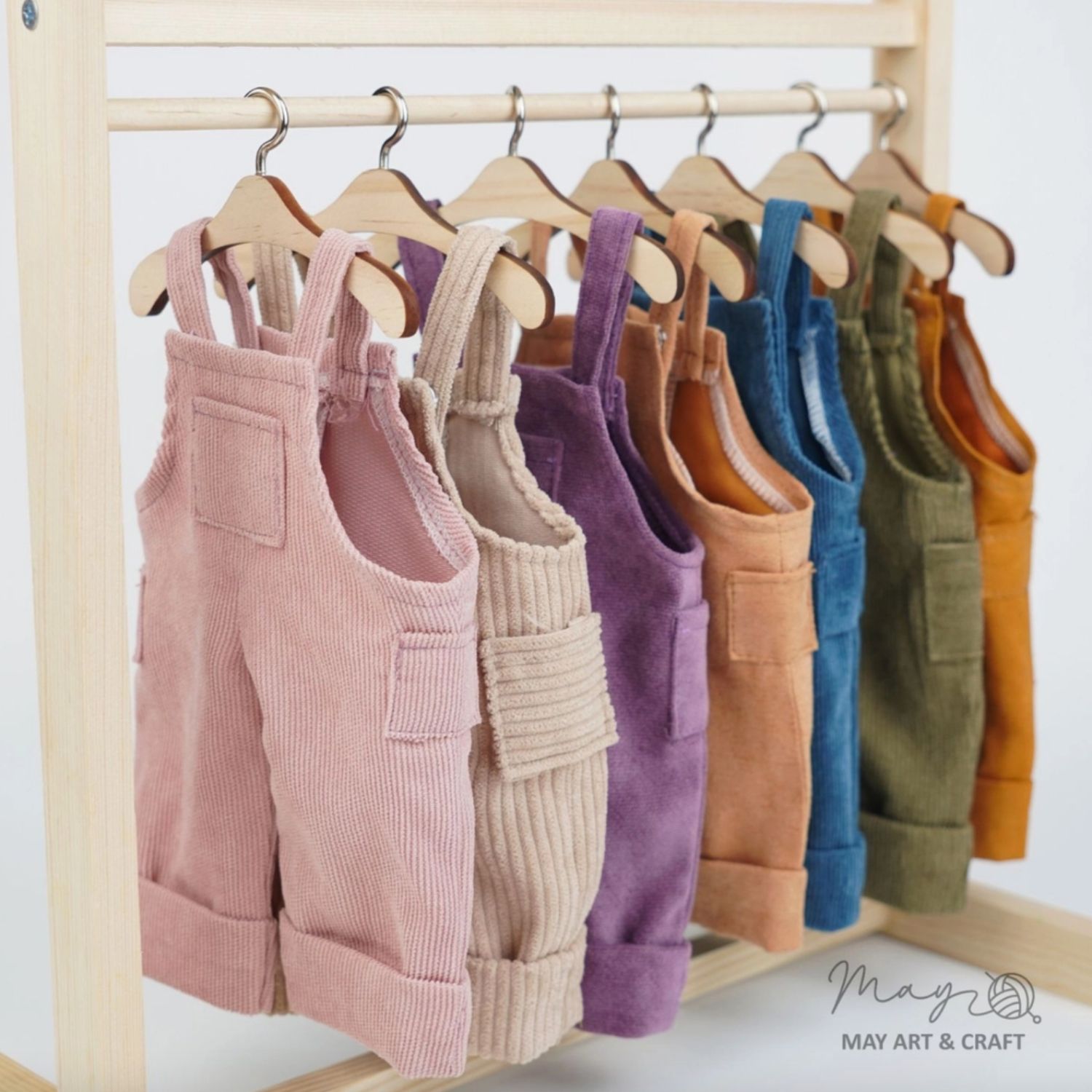 Móc treo quần áo thú bông bằng gỗ (có móc sắt) 10cm