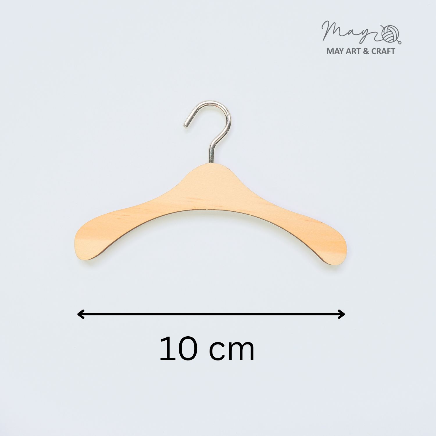 Móc treo quần áo thú bông bằng gỗ (có móc sắt) 10cm