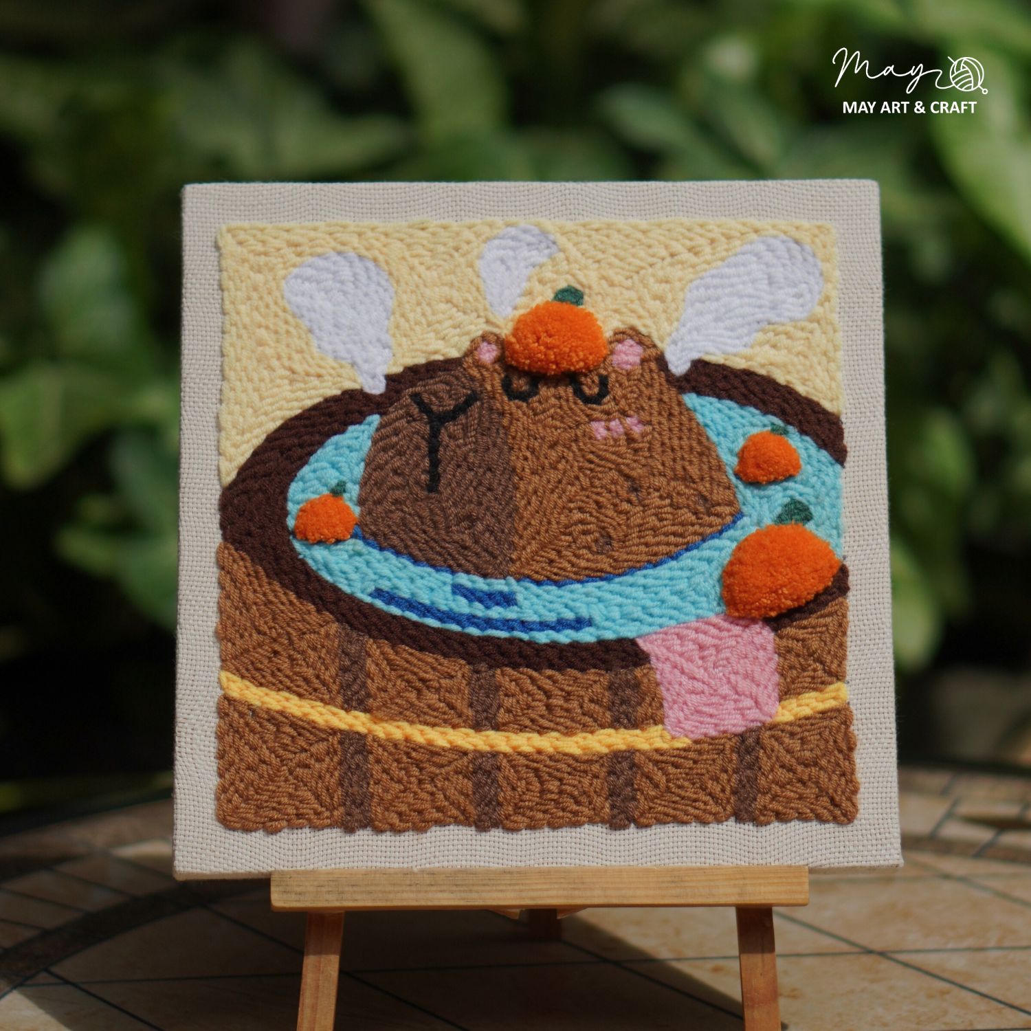 Set thêu tranh len nổi khung gỗ (punch needle) nhiều mẫu