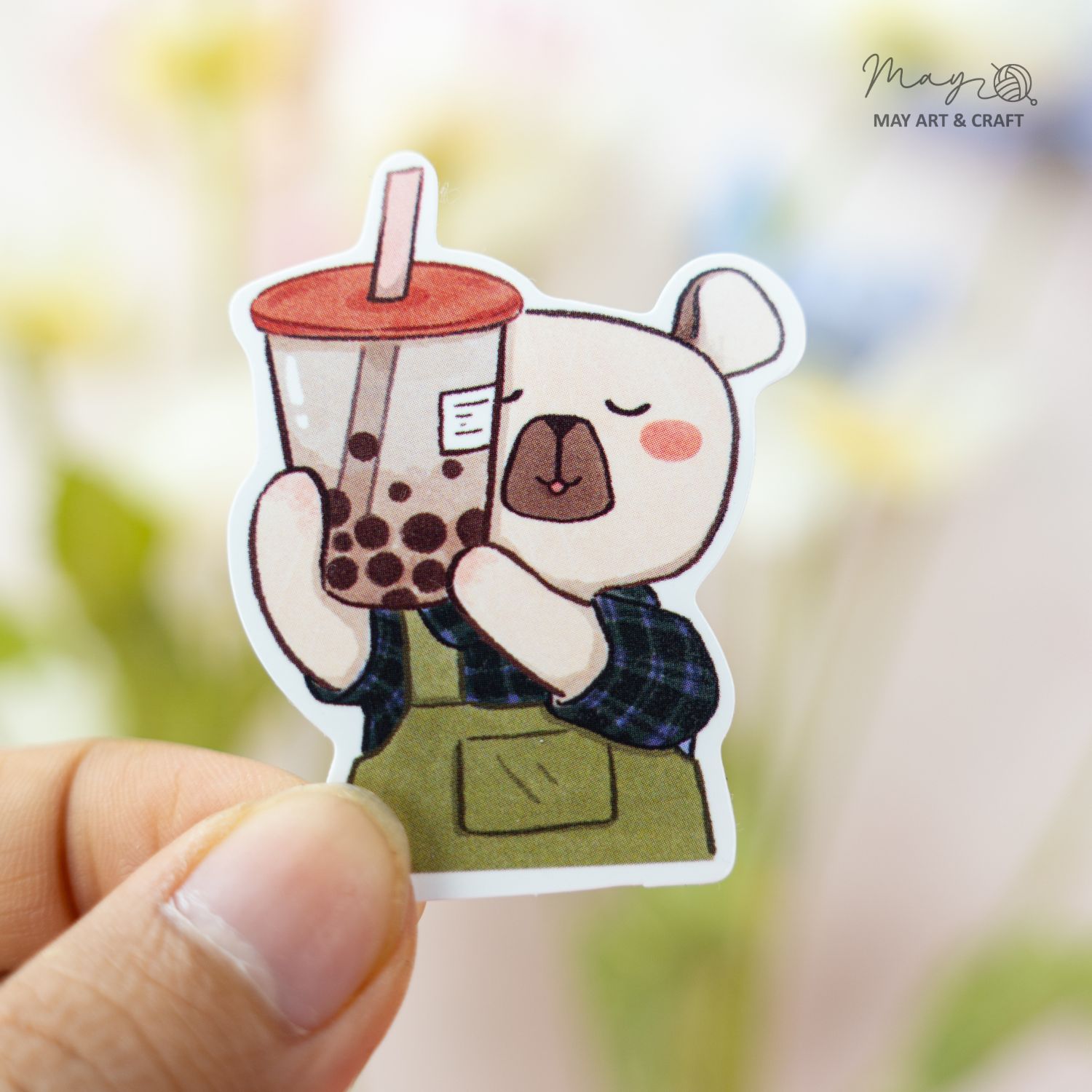 Bộ sticker 10 hình thú bông vải Tiệm Tạp Hóa Nhà May