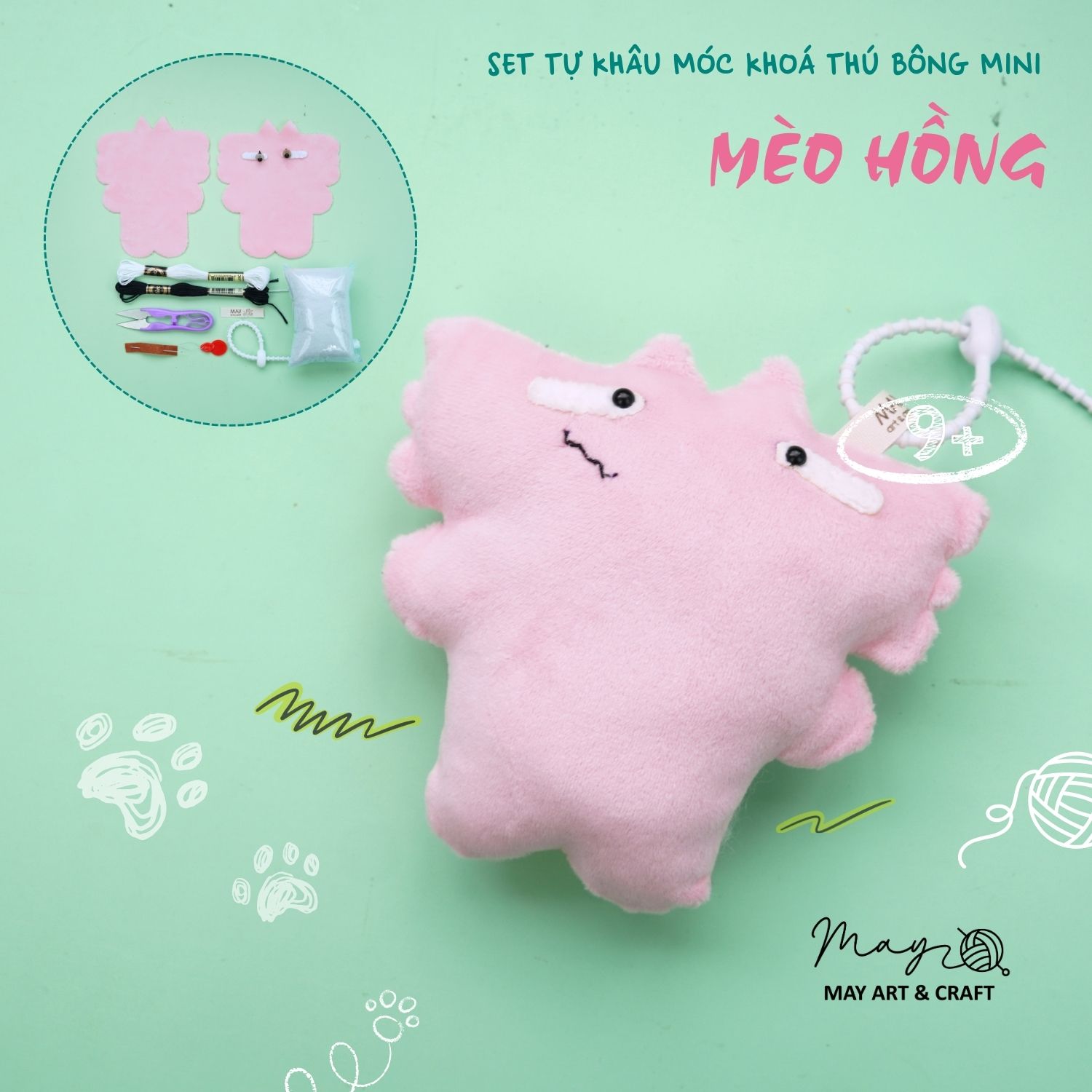 Set tự khâu móc khoá thú bông mini nhiều mẫu dễ thương Tiệm tạp hoá Nhà May