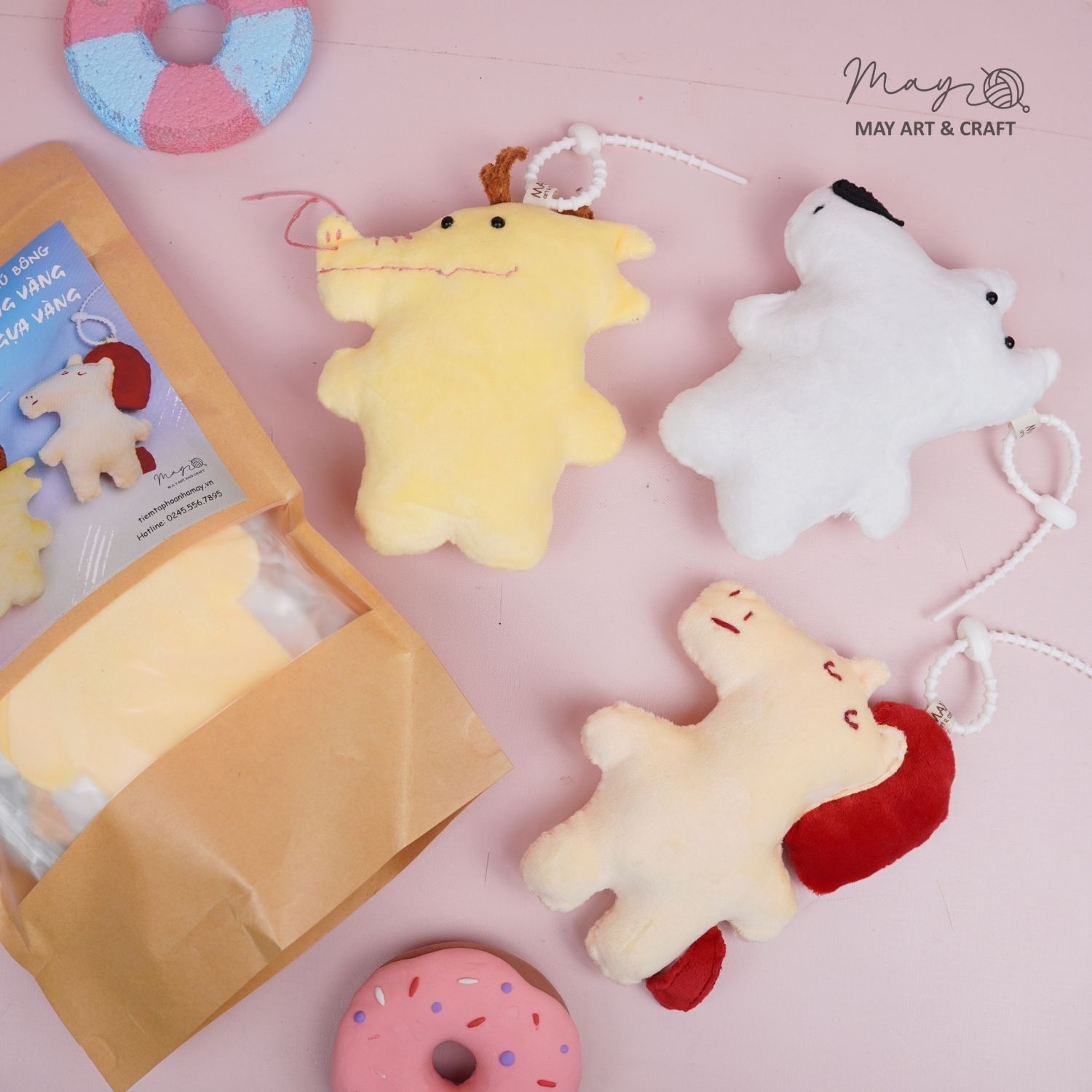 Set tự khâu móc khoá thú bông mini nhiều mẫu dễ thương Tiệm tạp hoá Nhà May