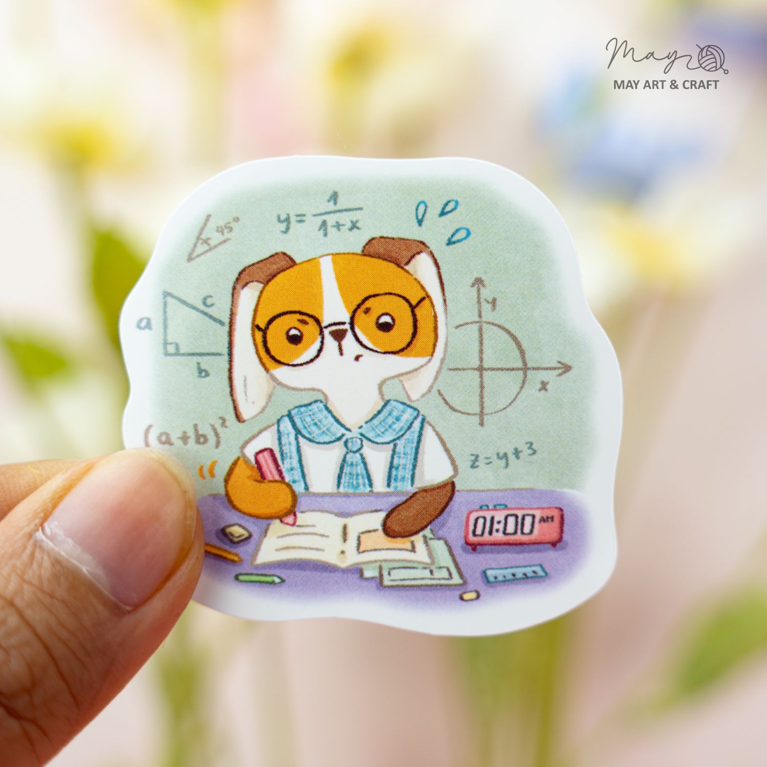 Bộ sticker 10 hình thú bông vải Tiệm Tạp Hóa Nhà May