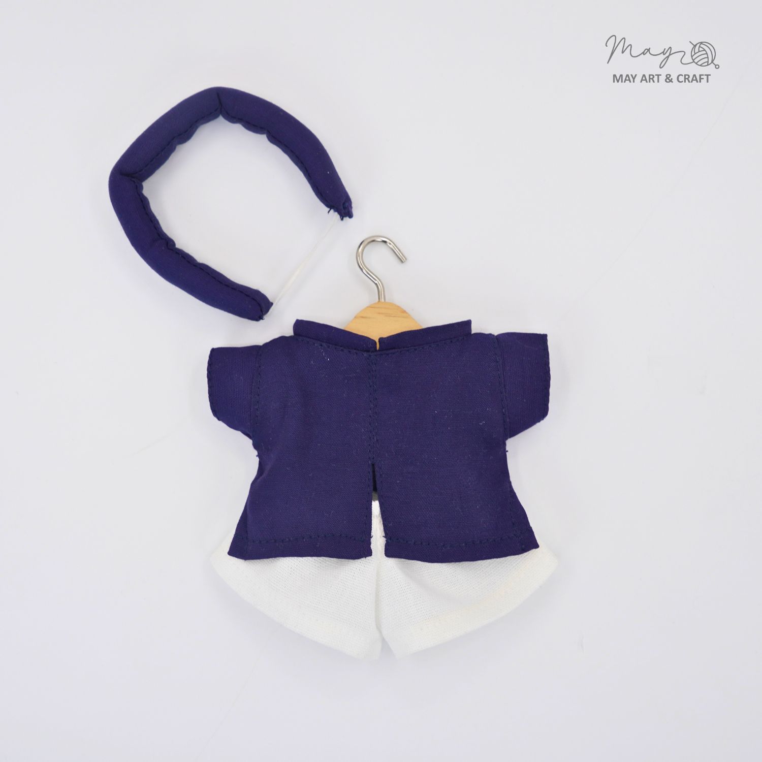 Set áo dài cổ đứng kèm khăn mấn cho thú bông mini