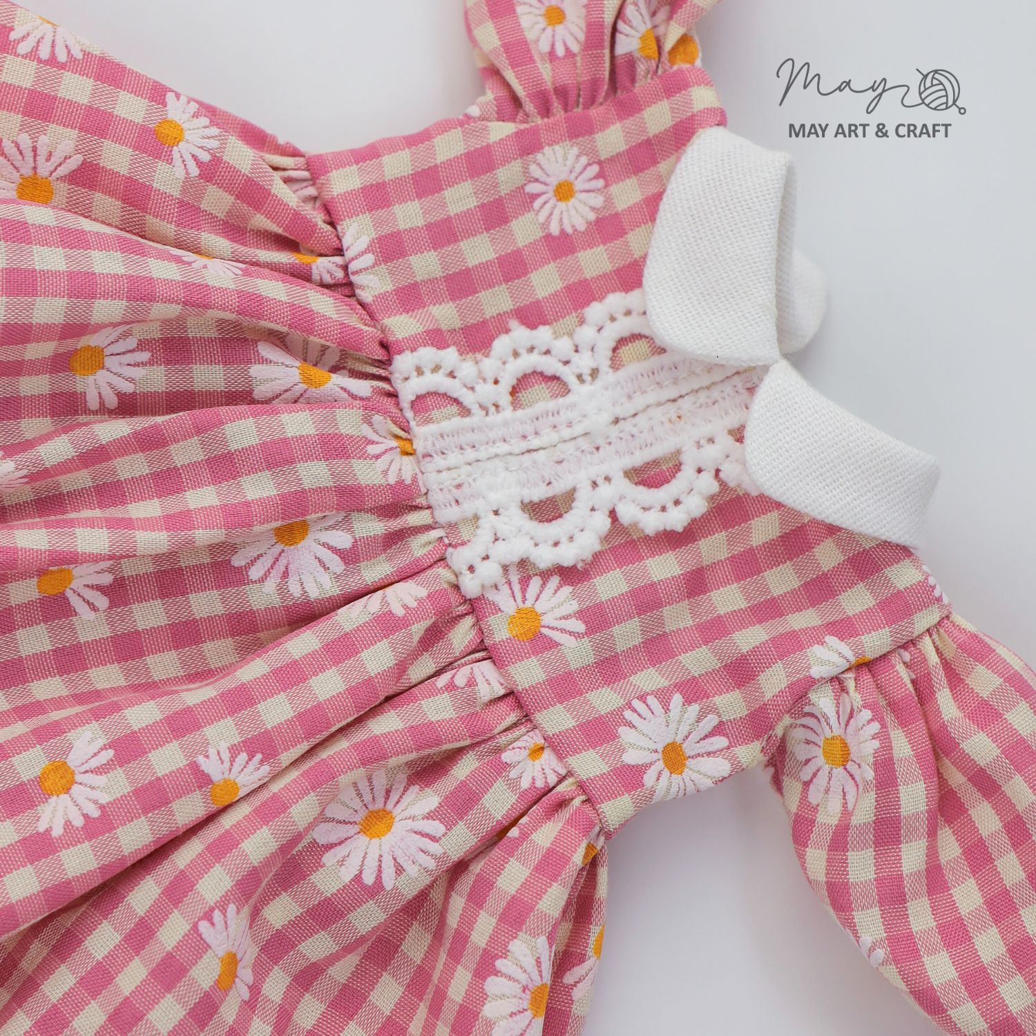 Váy xòe cổ sen phối ren cho thú bông (nhiều màu sắc hoạ tiết)