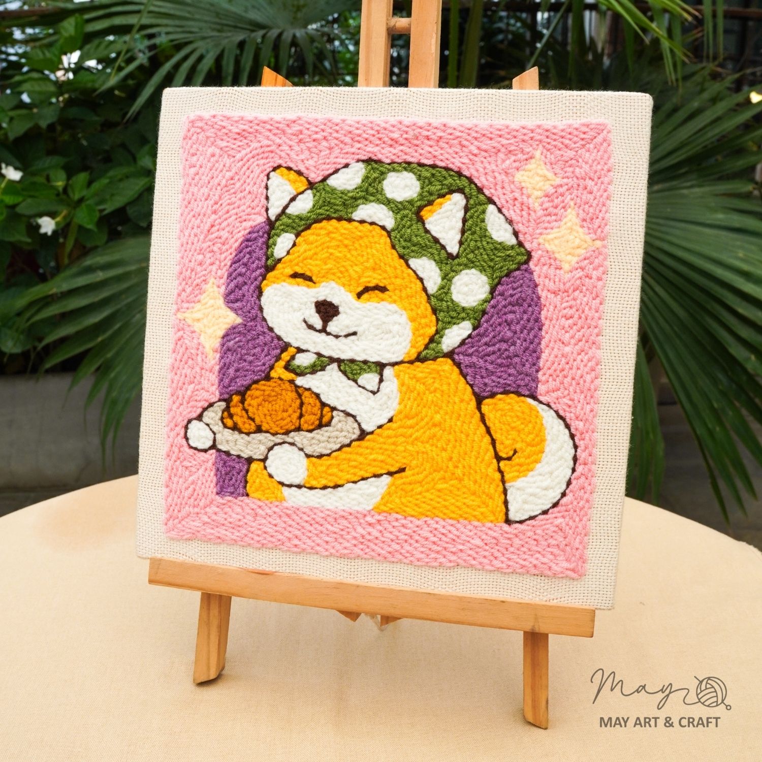 Set thêu tranh len nổi khung gỗ (punch needle) nhiều mẫu