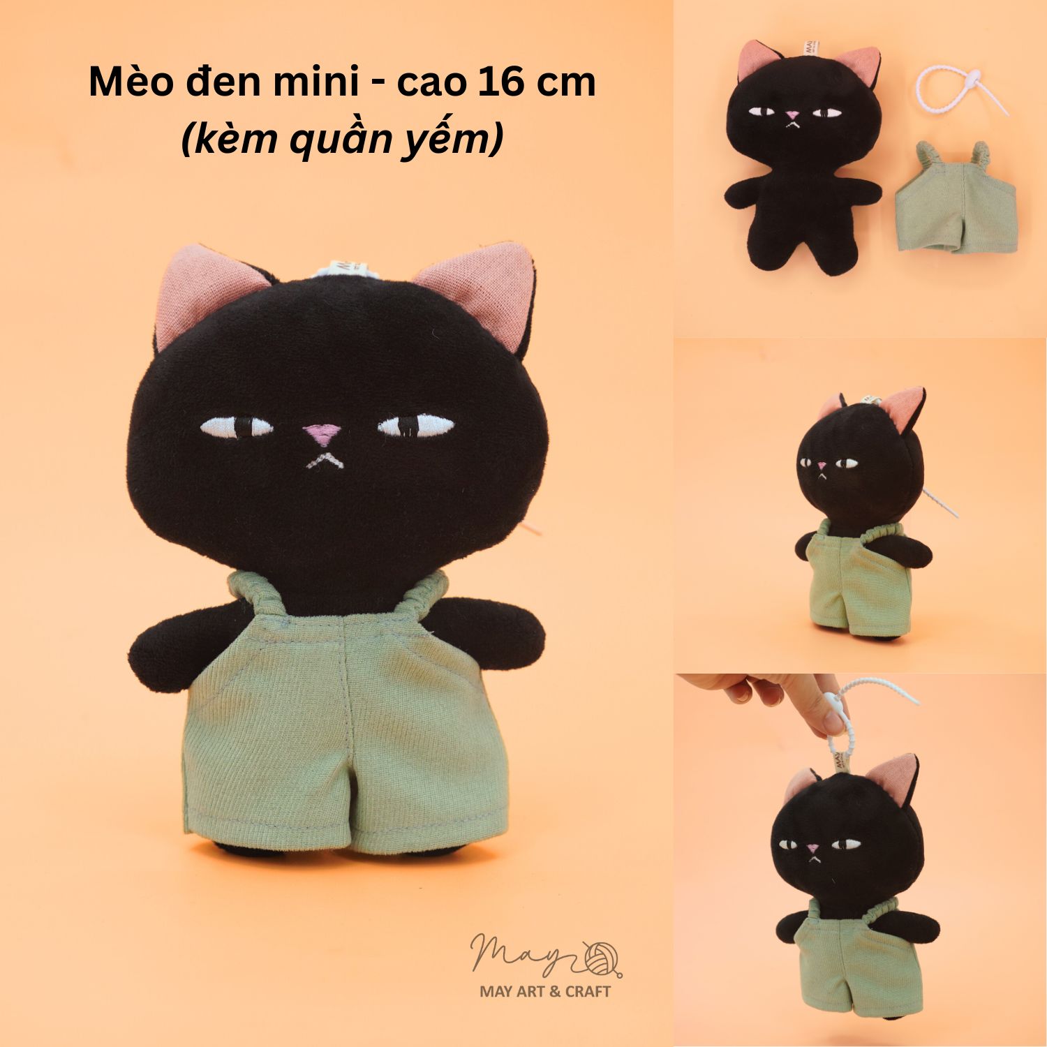 Thú bông mini kèm trang phục và móc treo silicon