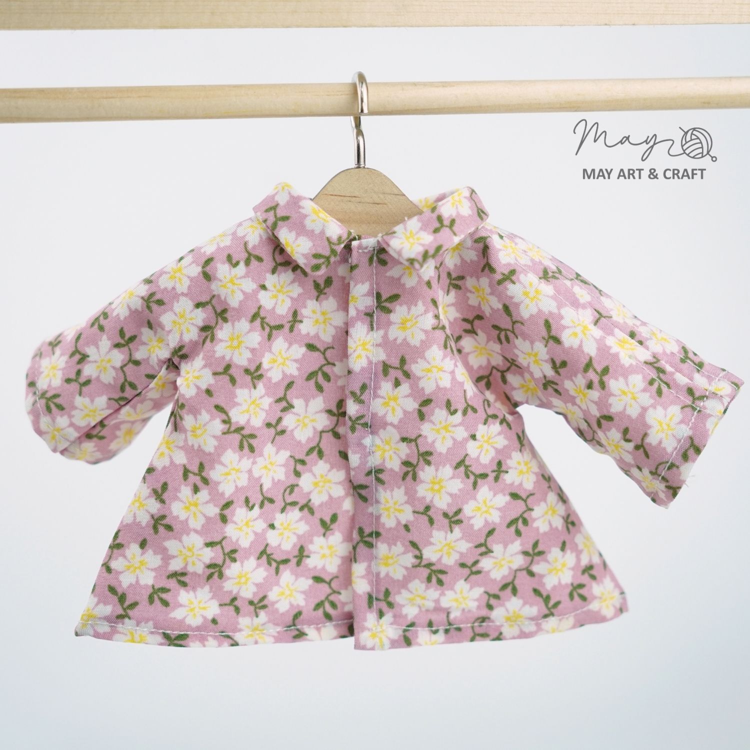 Áo sơ mi hoa tay lửng cho thú bông vải