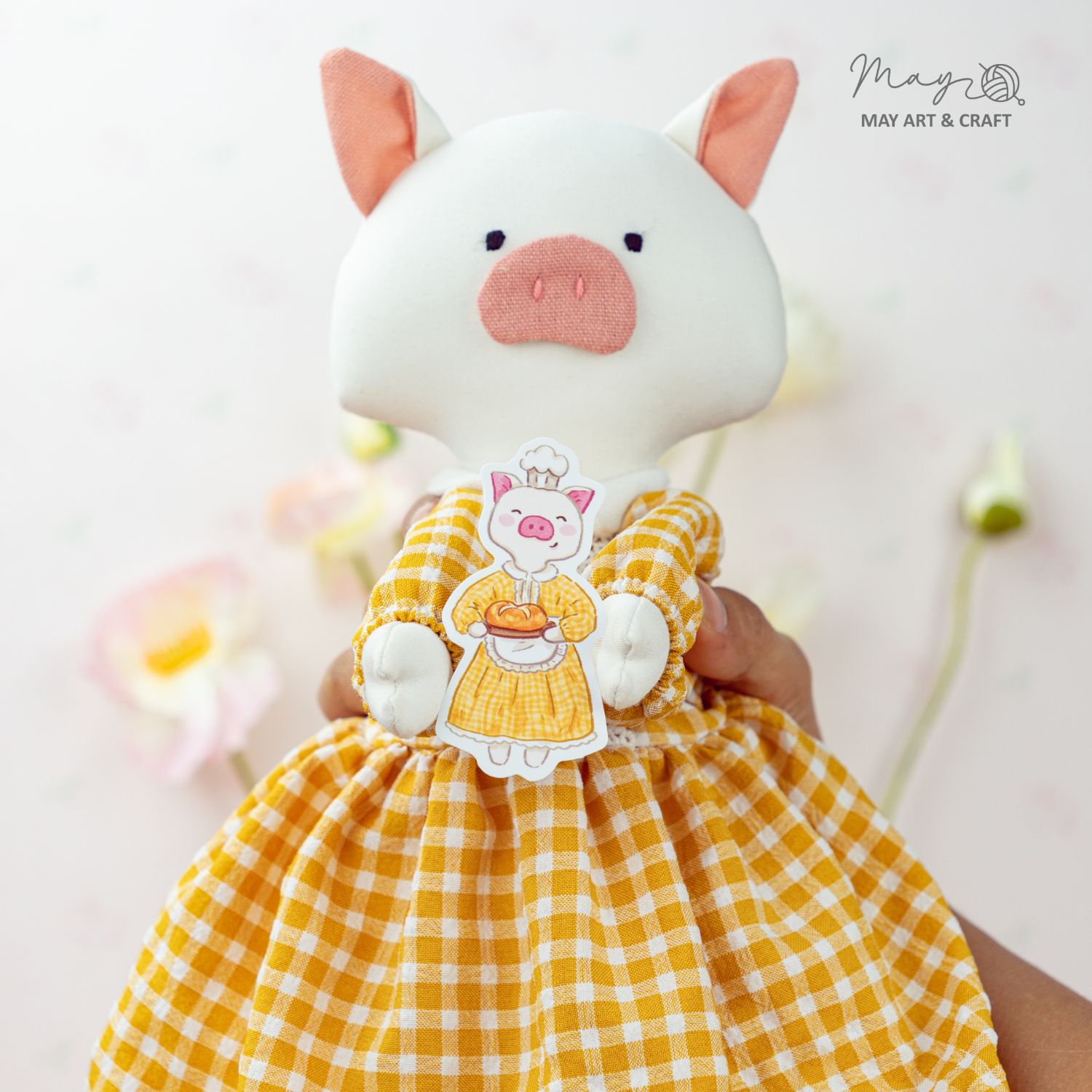 Bộ sticker 10 hình thú bông vải Tiệm Tạp Hóa Nhà May