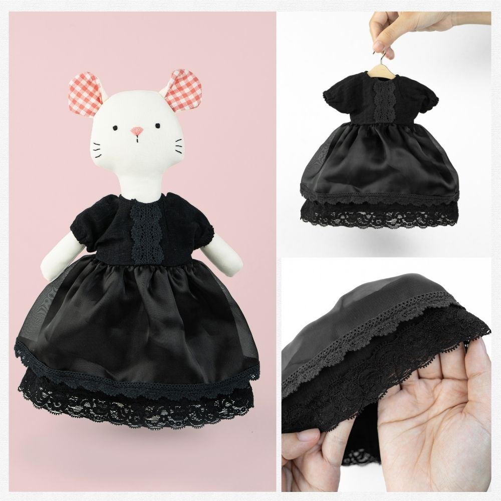 Voáy voan phồng đen 2 lớp