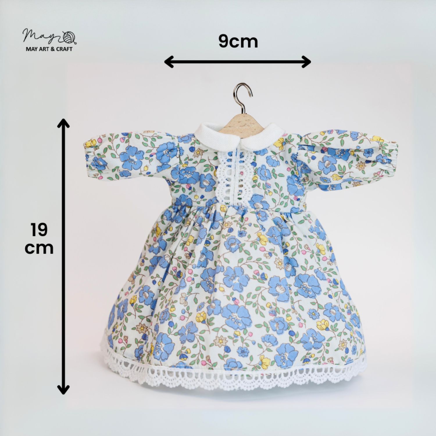 Váy xòe cổ sen phối ren cho thú bông (nhiều màu sắc hoạ tiết)