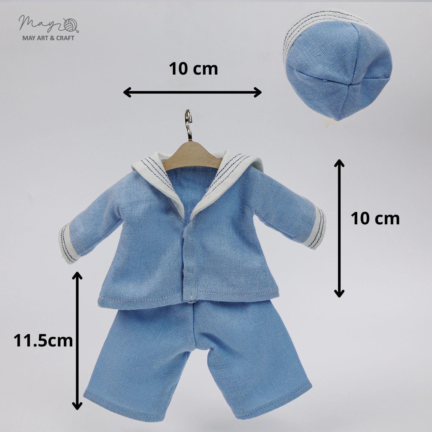 Bộ đồ thủy thủ cho thú bông (bộ quần áo & mũ)