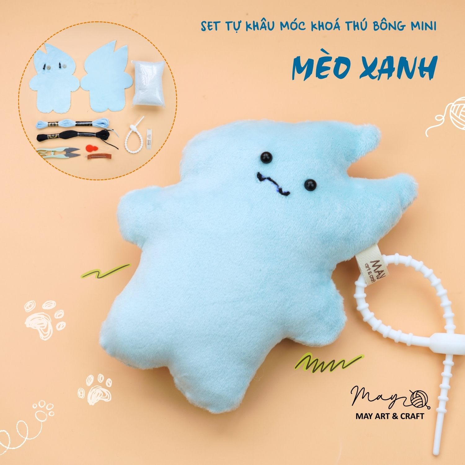 Set tự khâu móc khoá thú bông mini nhiều mẫu dễ thương Tiệm tạp hoá Nhà May