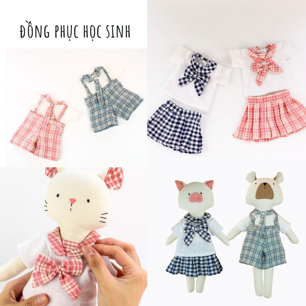 Đồng phục học sinh cho thú bông/búp bê vải