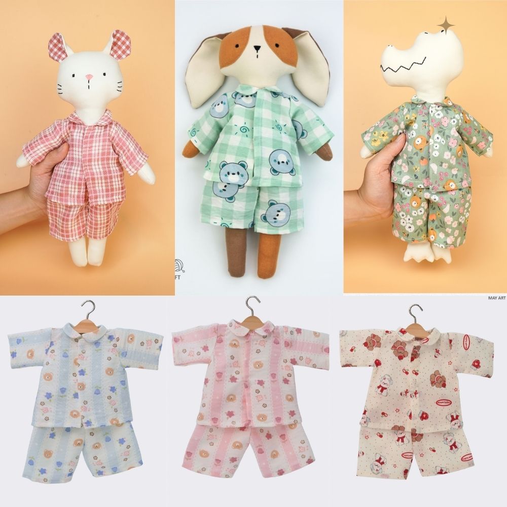 Bộ đồ ngủ Pyjama cho thú bông vải