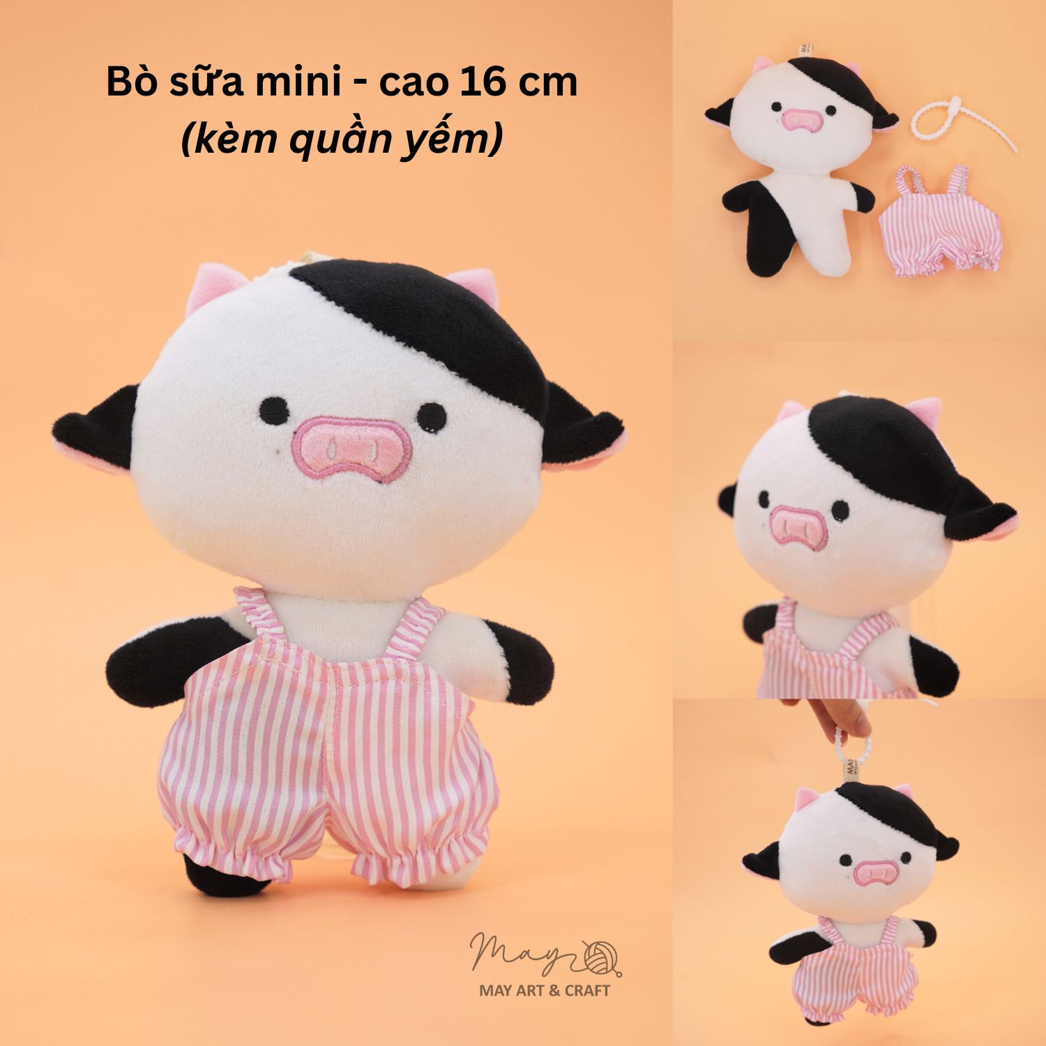 Thú bông mini kèm trang phục và móc treo silicon