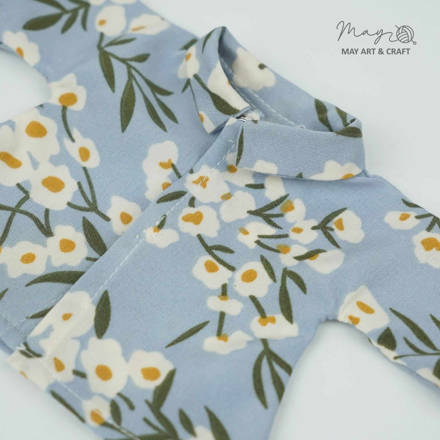 Áo sơ mi hoa tay lửng cho thú bông vải