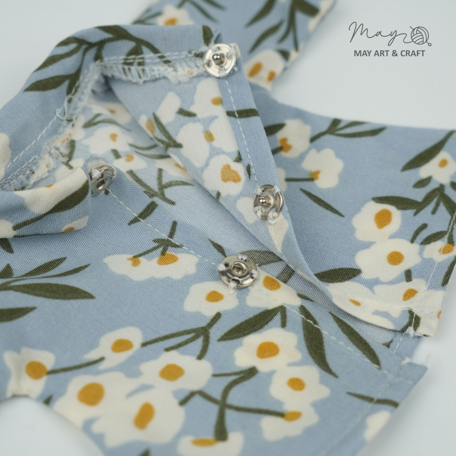 Áo sơ mi hoa tay lửng cho thú bông vải