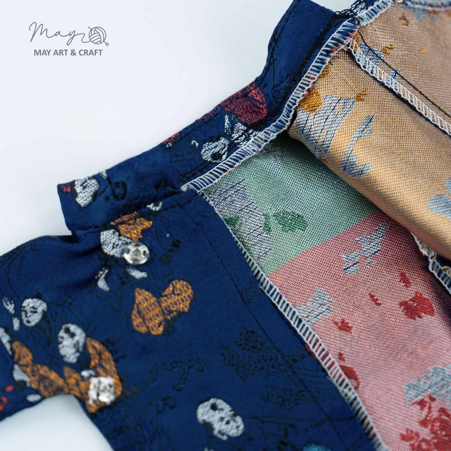 Bộ trang phục phong cách áo ngũ thân vải gấm (chỉ cho thú bông)