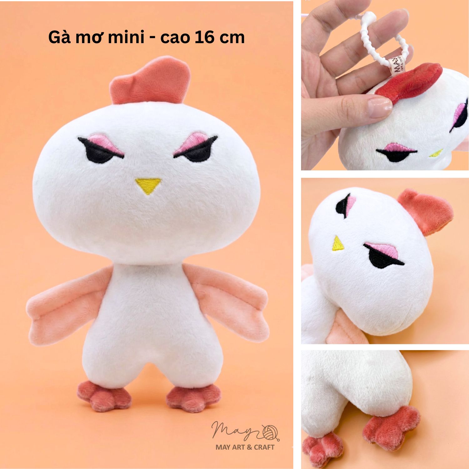 Phôi thú bông mini kèm móc silicon (Không kèm trang phục)