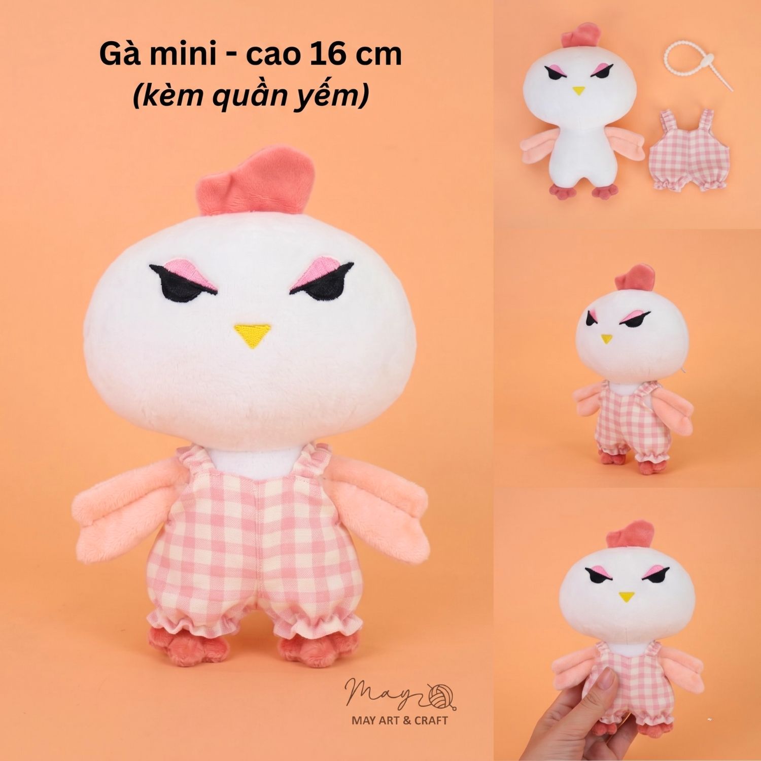 Thú bông mini kèm trang phục và móc treo silicon