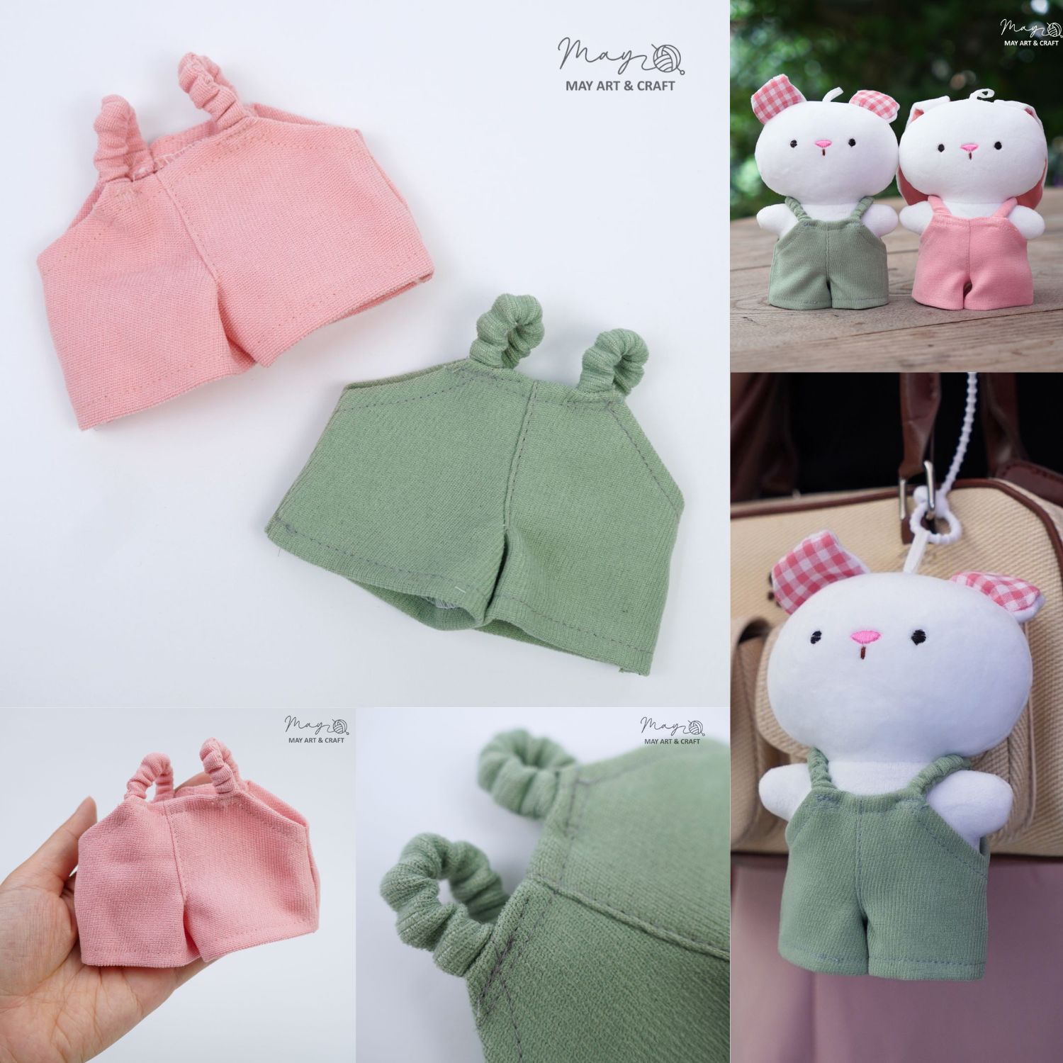 Quần yếm dáng suông cho thú bông mini