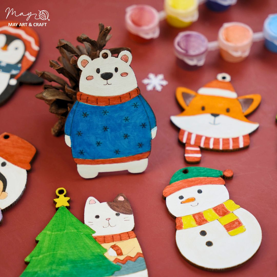 Set tô màu gỗ trang trí Noel