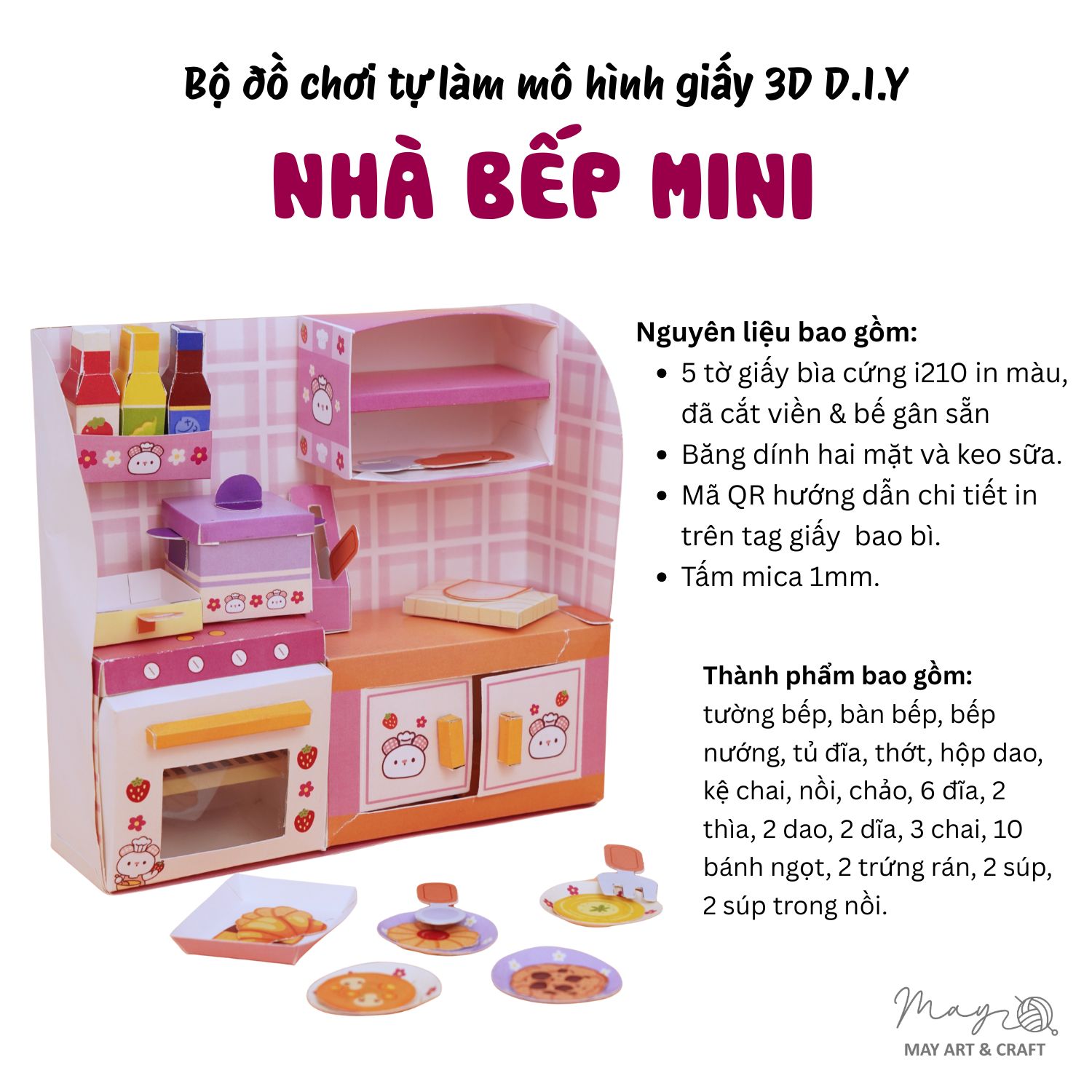 Combo 3 bộ đồ chơi tự làm mô hình giấy 3D DIY