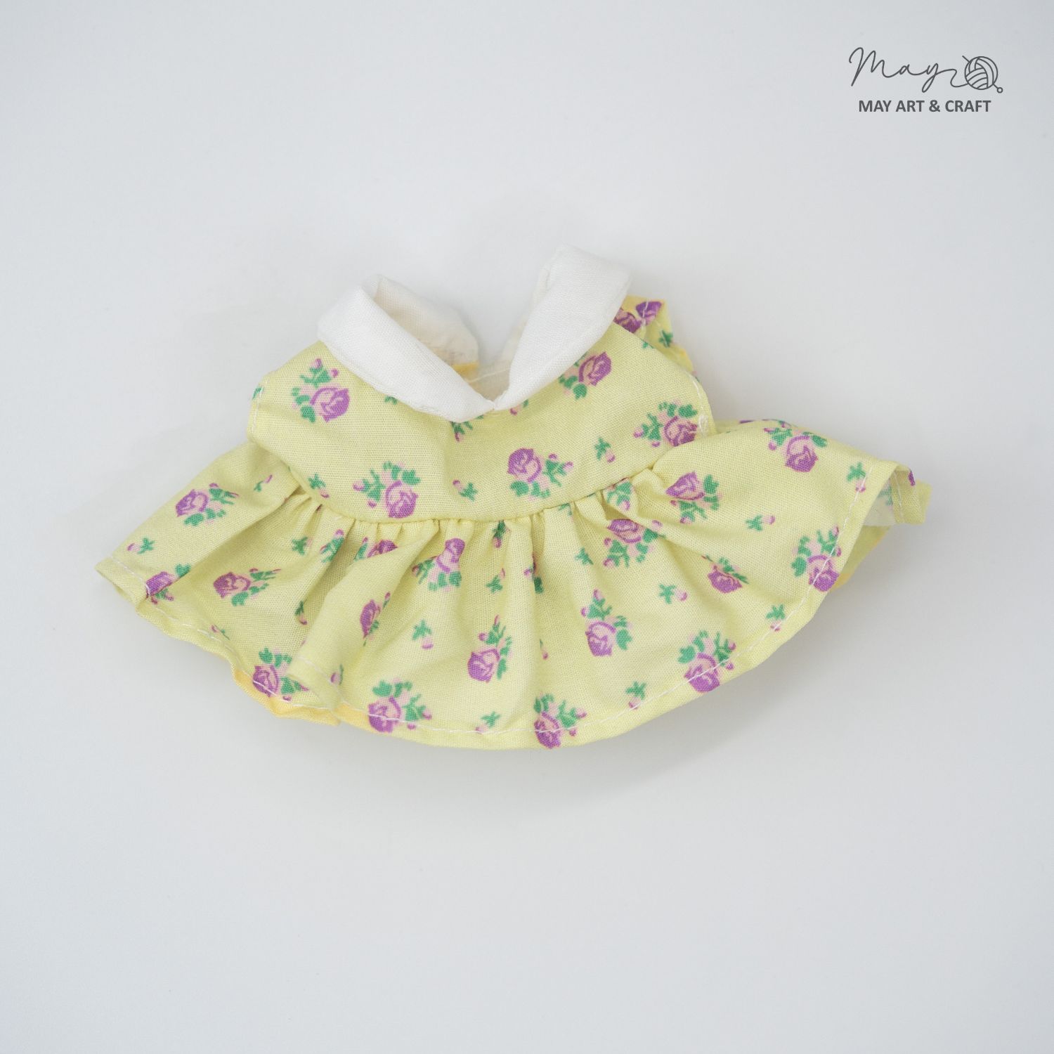 Váy liền cổ sen sát nách cho búp bê/gấu bông 15 -16 cm (Nhập khẩu)