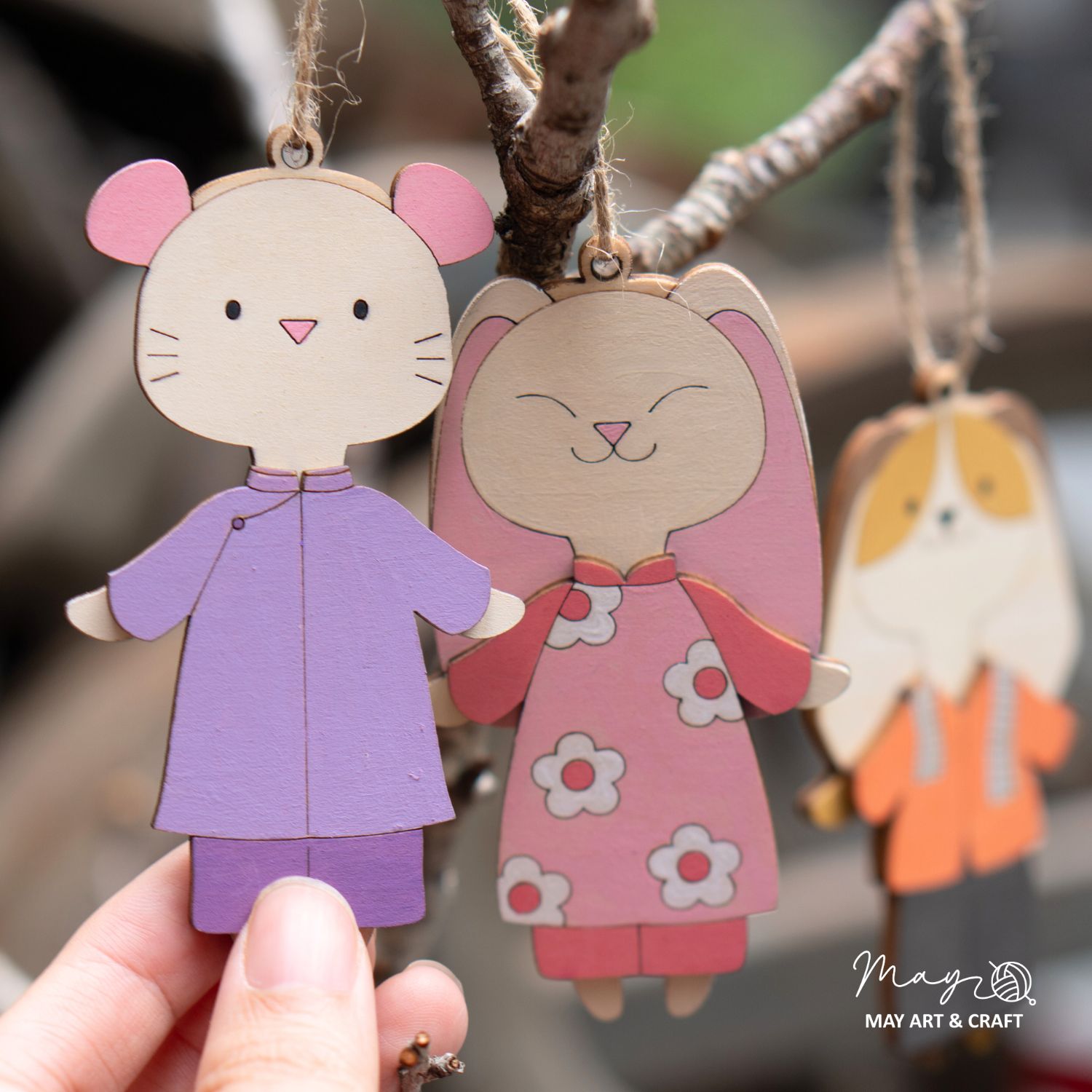 Set tô màu gỗ phối đồ trang phục truyền thống