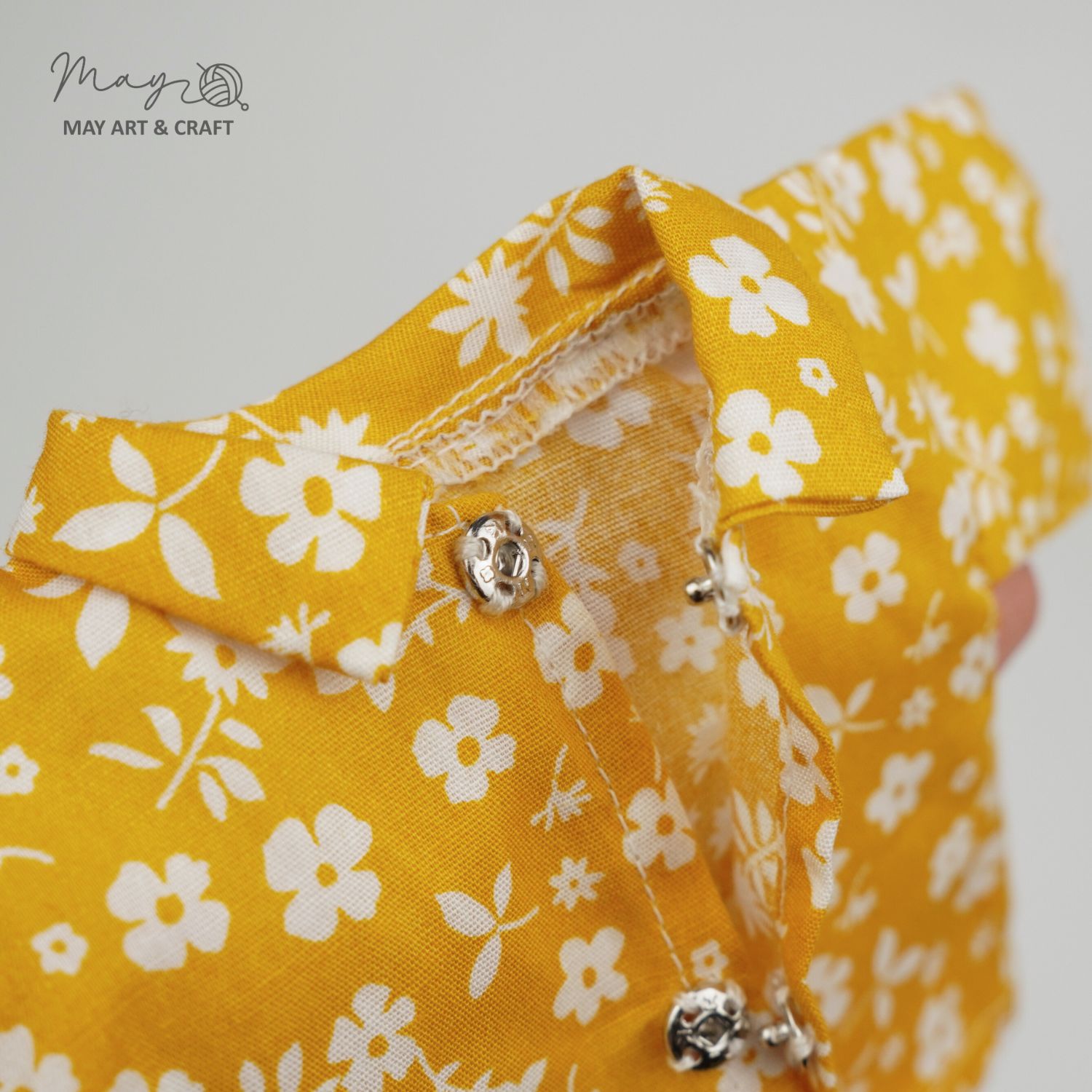 Áo sơ mi hoa tay lửng cho thú bông vải