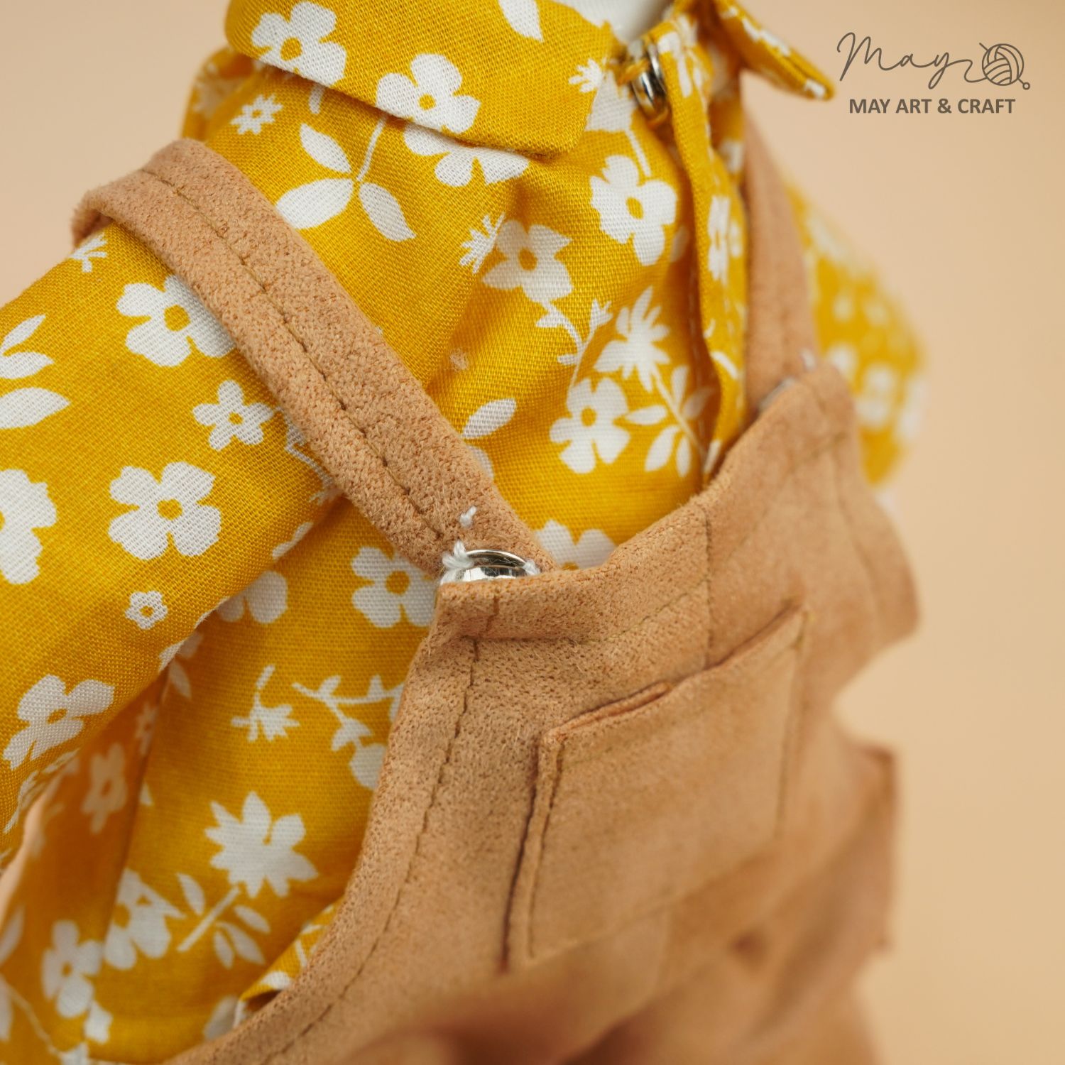 Áo sơ mi hoa tay lửng cho thú bông vải