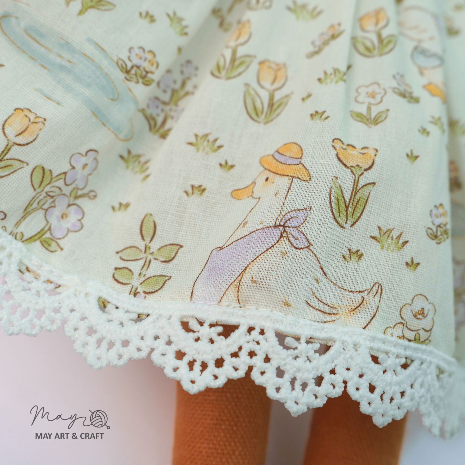 Váy xòe cổ sen phối ren cho thú bông (nhiều màu sắc hoạ tiết)