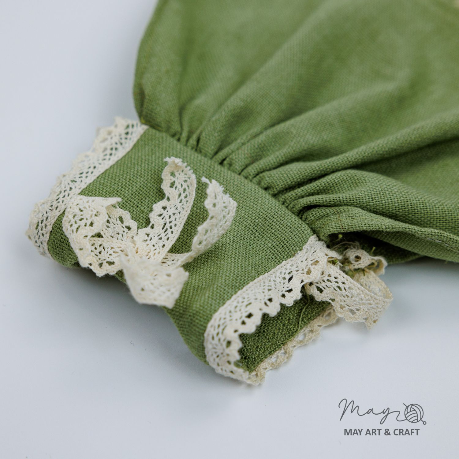 Váy yếm xanh phối ren