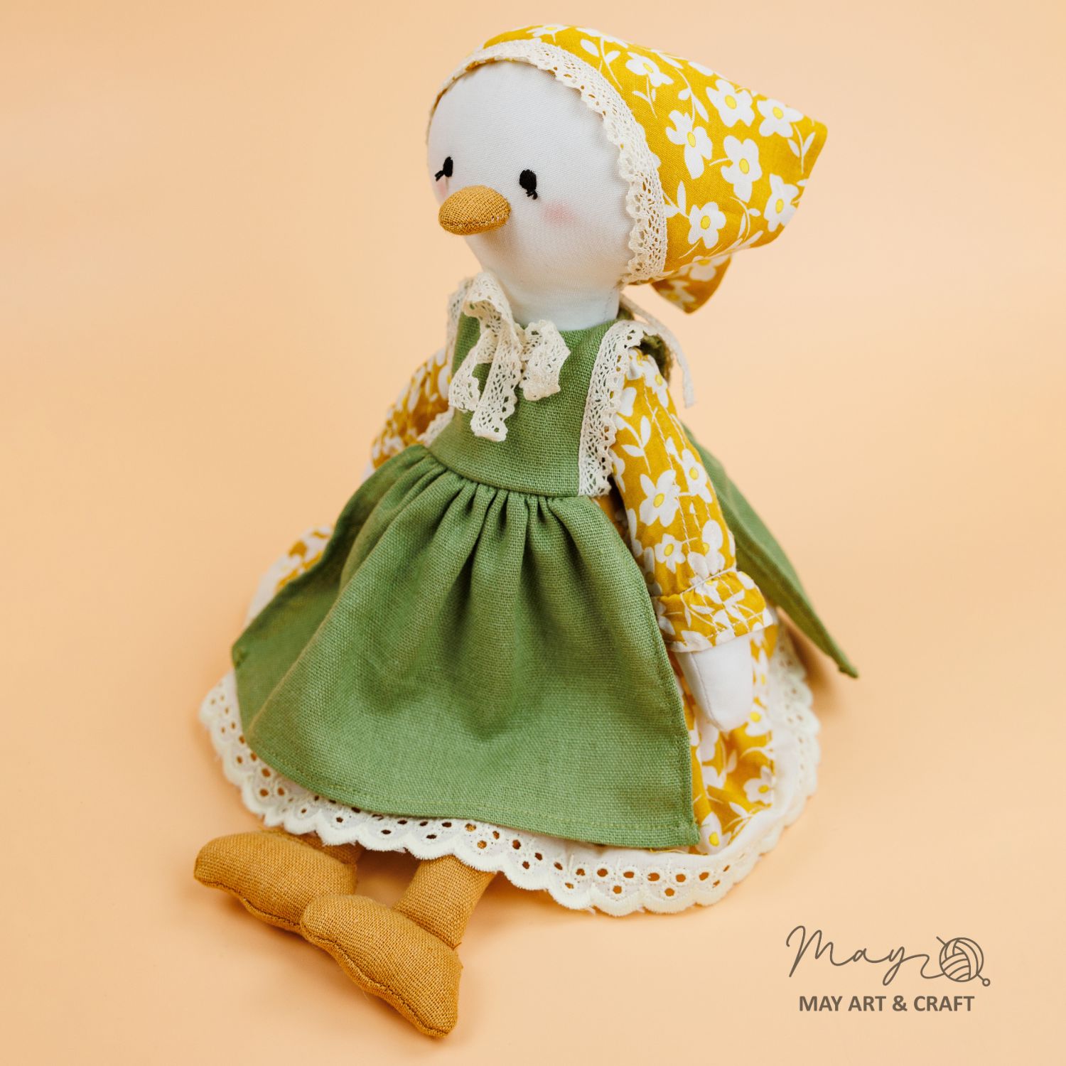 Váy yếm xanh phối ren