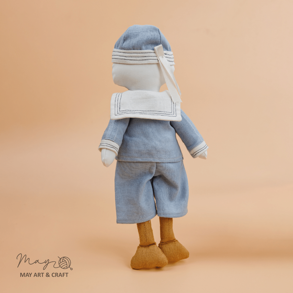 Bộ đồ thủy thủ cho thú bông (bộ quần áo & mũ)